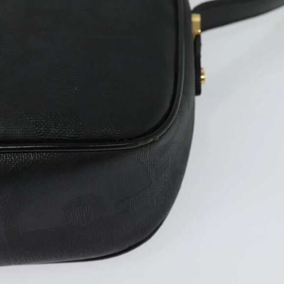 Christian Dior Trotter Canvas Shoulder Bag PVC Black Gold Auth sw750 - Picture 5 of 16